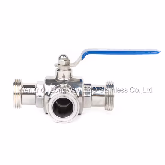 Vanne à boisseau sphérique sanitaire en trois parties à haute pression hygiénique en acier inoxydable (JN-BLV2009)