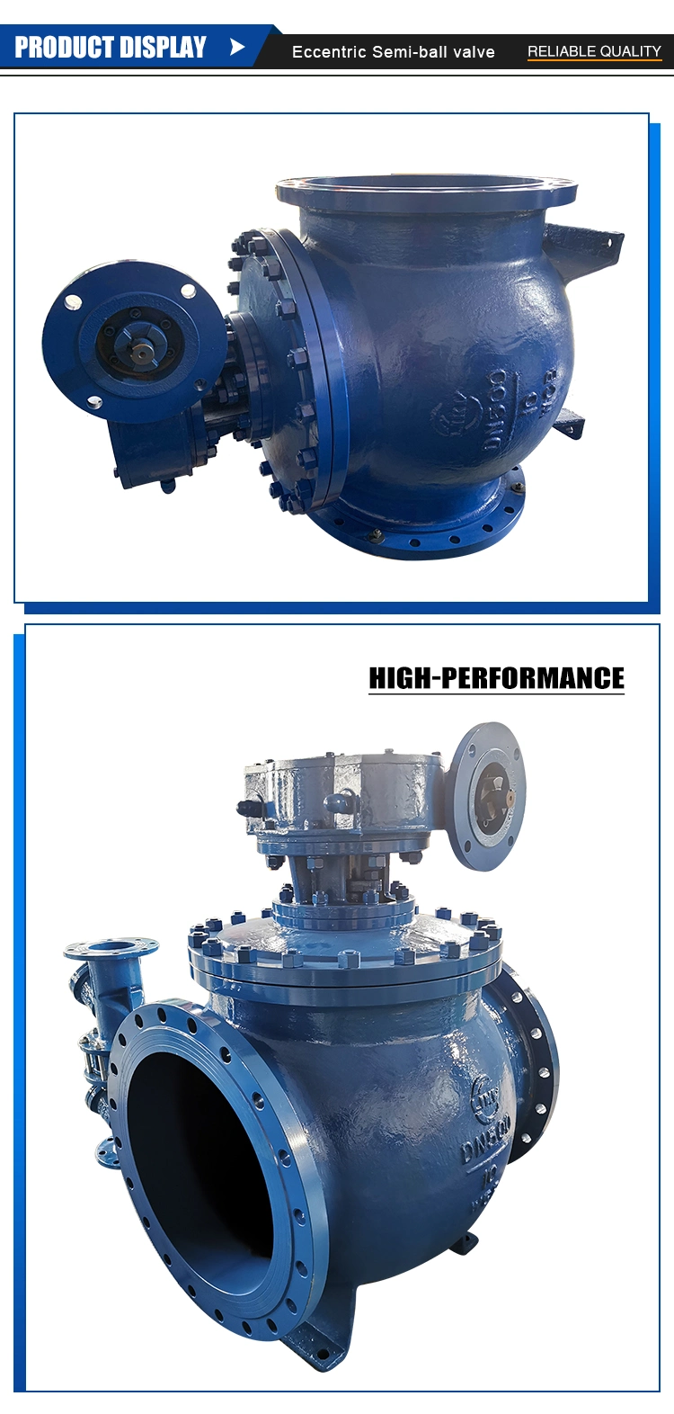 Industrial API Eccentric Semi-Ball Hemispherical Flanged Trunnion Mounted Ball Valve